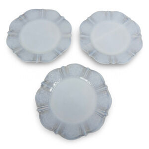 Macbeth-Evans American Sweetheart Monax Glass Salad Plates 8" White Lot of 3